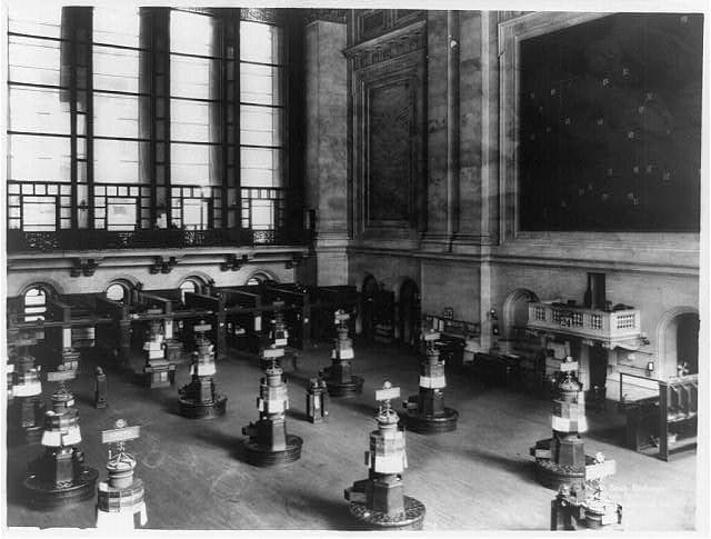 New York Stock Exchange trading floor, early 1900s
